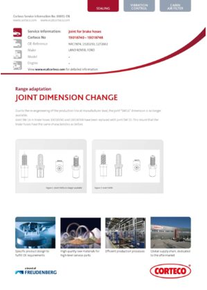 Joint for brake hoses 19018740, 19018748