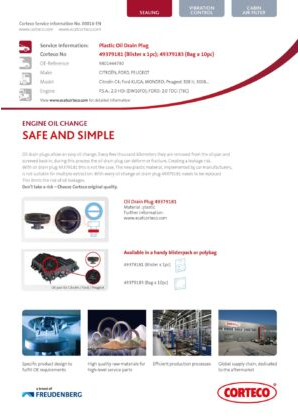 Plastic Oil Drain Plug 49379181