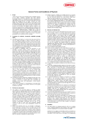 Corteco Terms and Conditions of Payment ENG