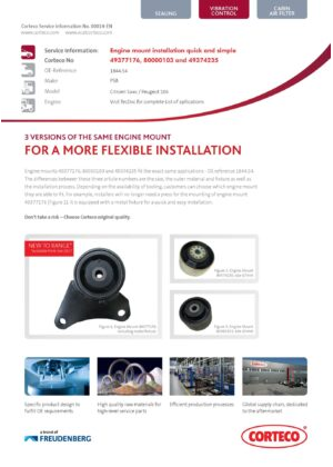 3 versions o the same engine mount for a more flexible installation 49377176, 80000103, 49374235